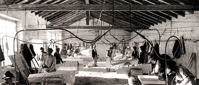 Old marble processing laboratory