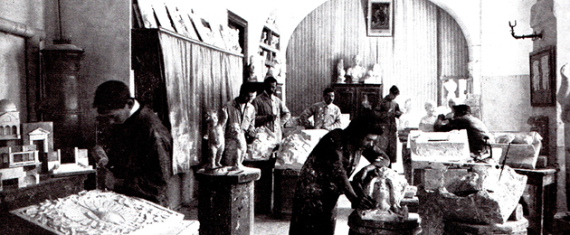 Old marble processing laboratory